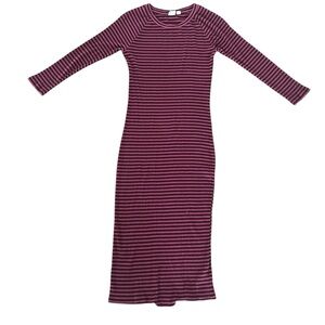 Gap Striped 3/4 Sleeve Dress - Purple and mauve